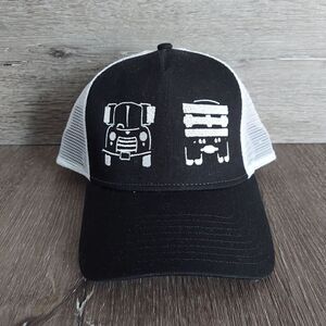 New Era 9Forty Black White Mesh Snapback Trucker Hat - Pick Up Truck